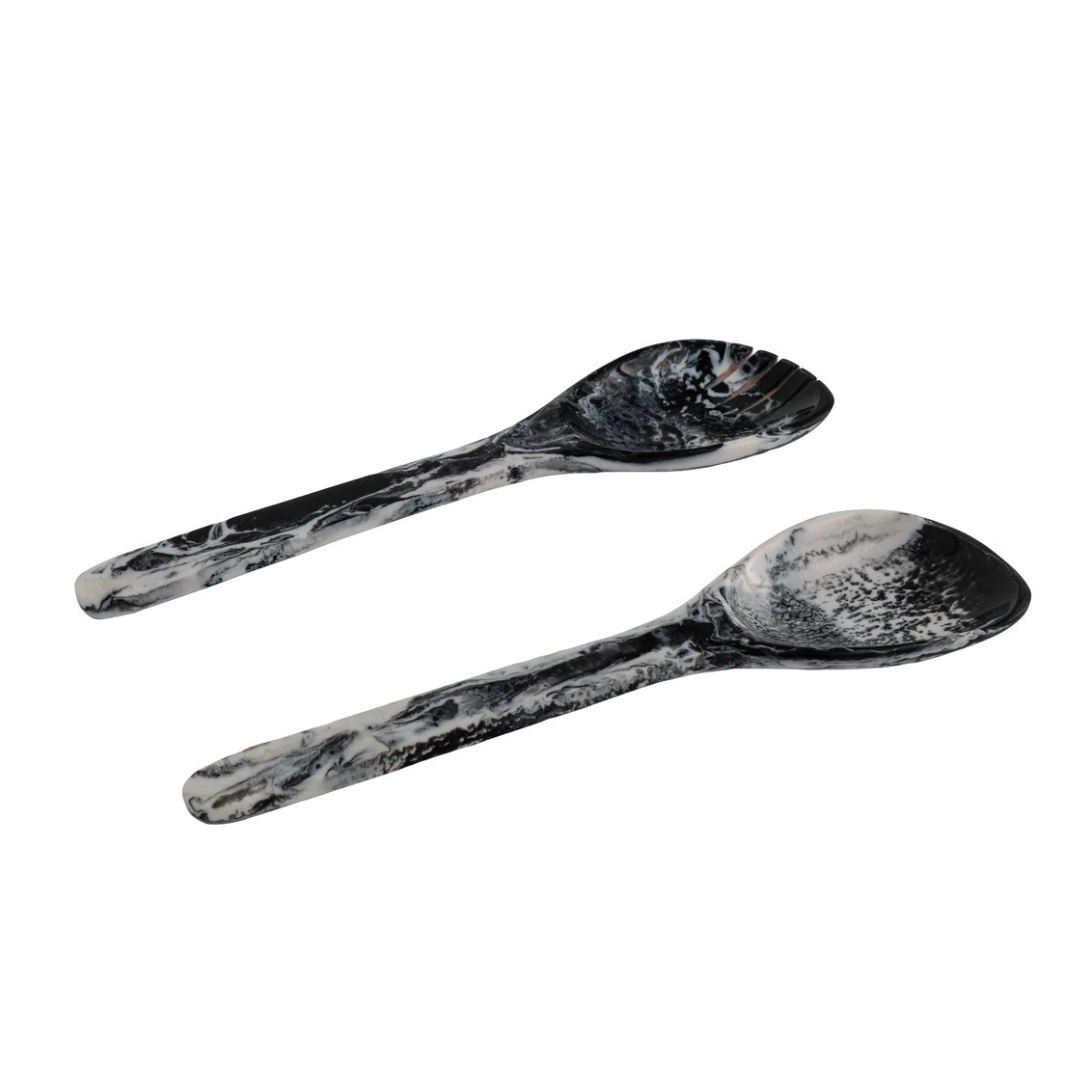 Radiant Resin Salad Servers Black & White