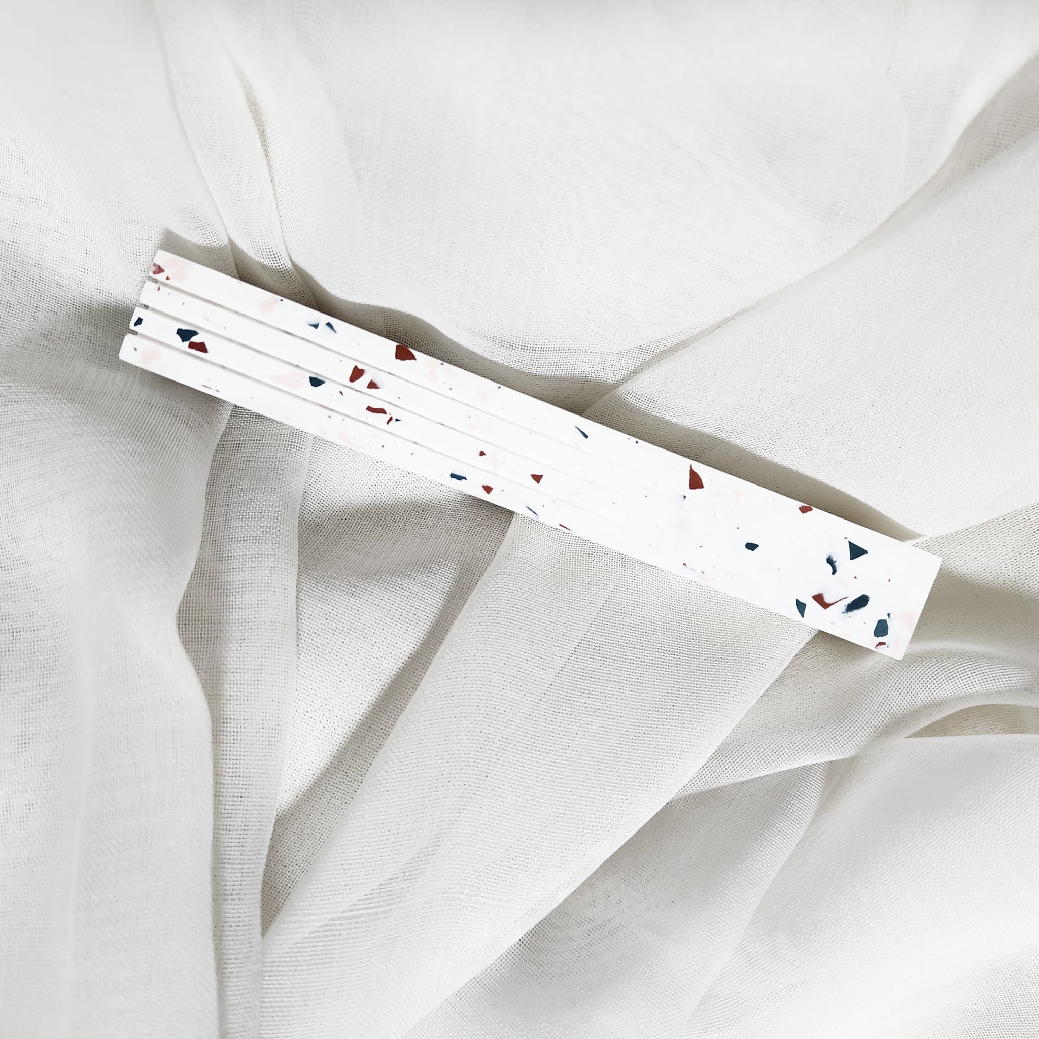 Textured Natural White Colorful Terrazzo