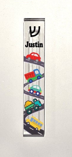 Cars Trucks and Bus Personalized Mezuzah - with or without name