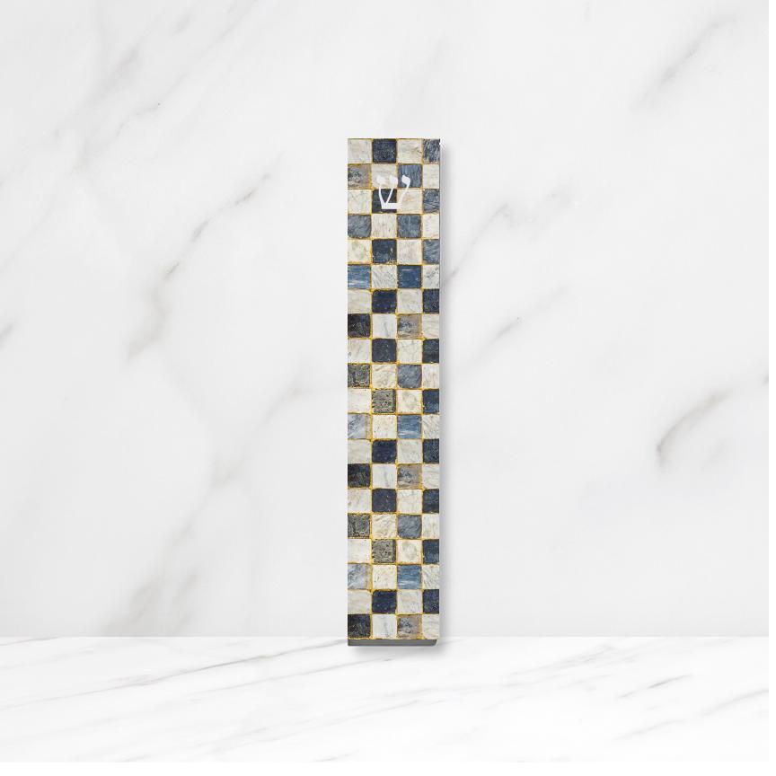 Mezuzah - Checkerboard Mezuzah - Neutral Colors