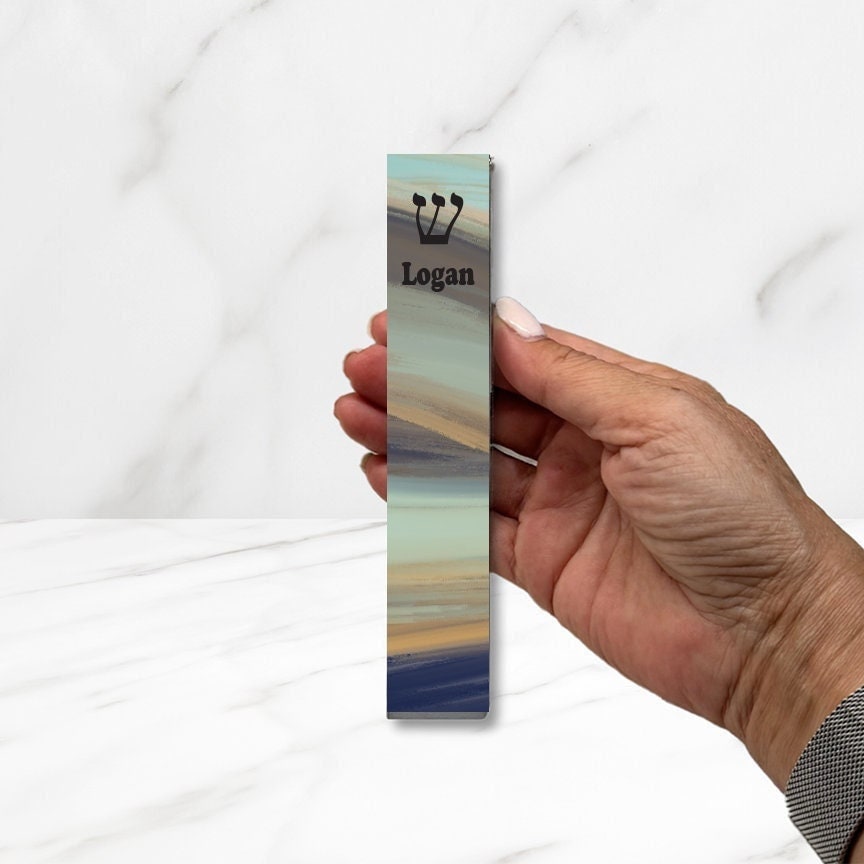 Mezuzah - Acrylic Mezuzah - Hand painted look - with or without name