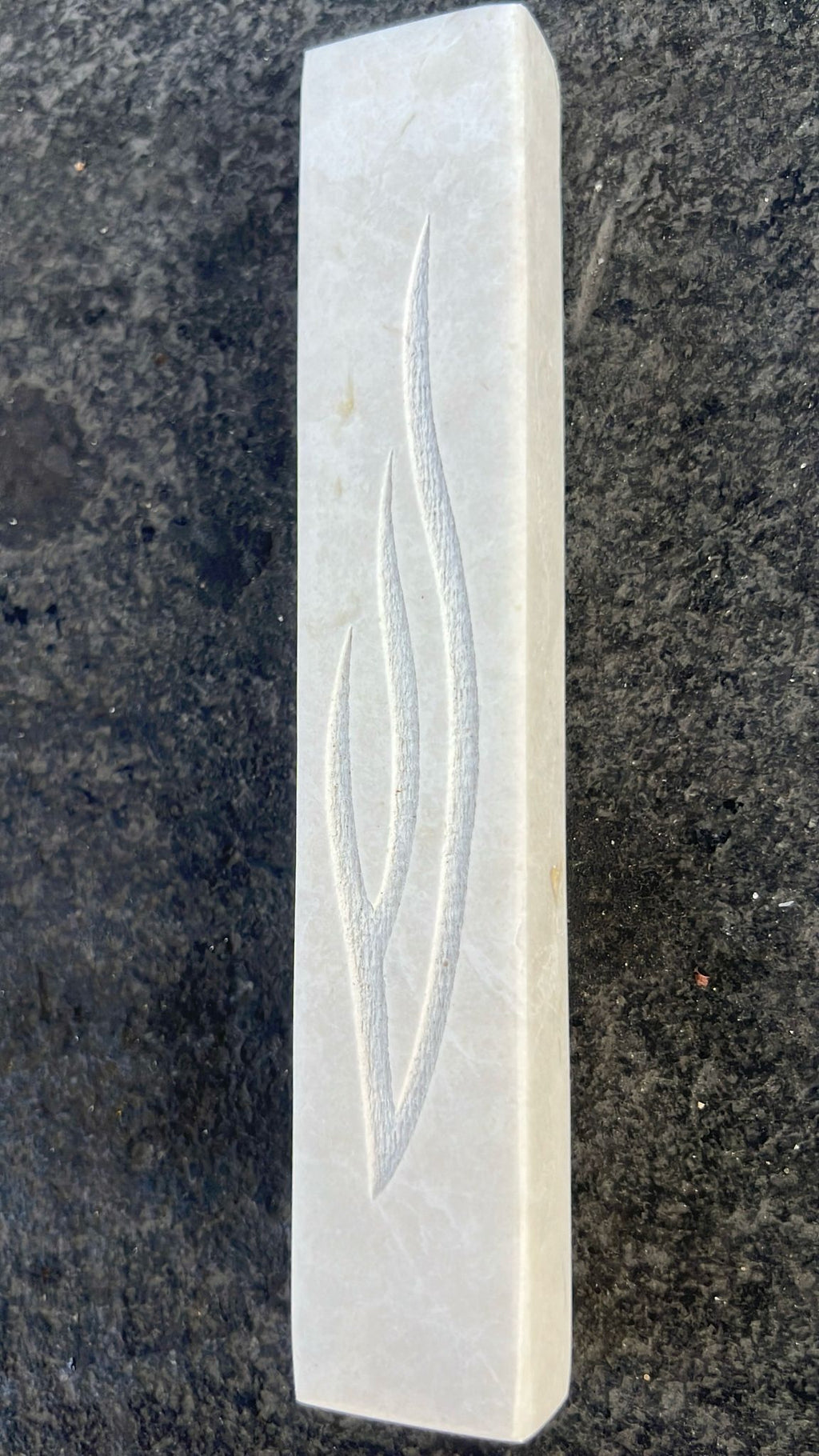 Jerusalem Stone Mezuzah – Engraved Stone Built Fire Shin