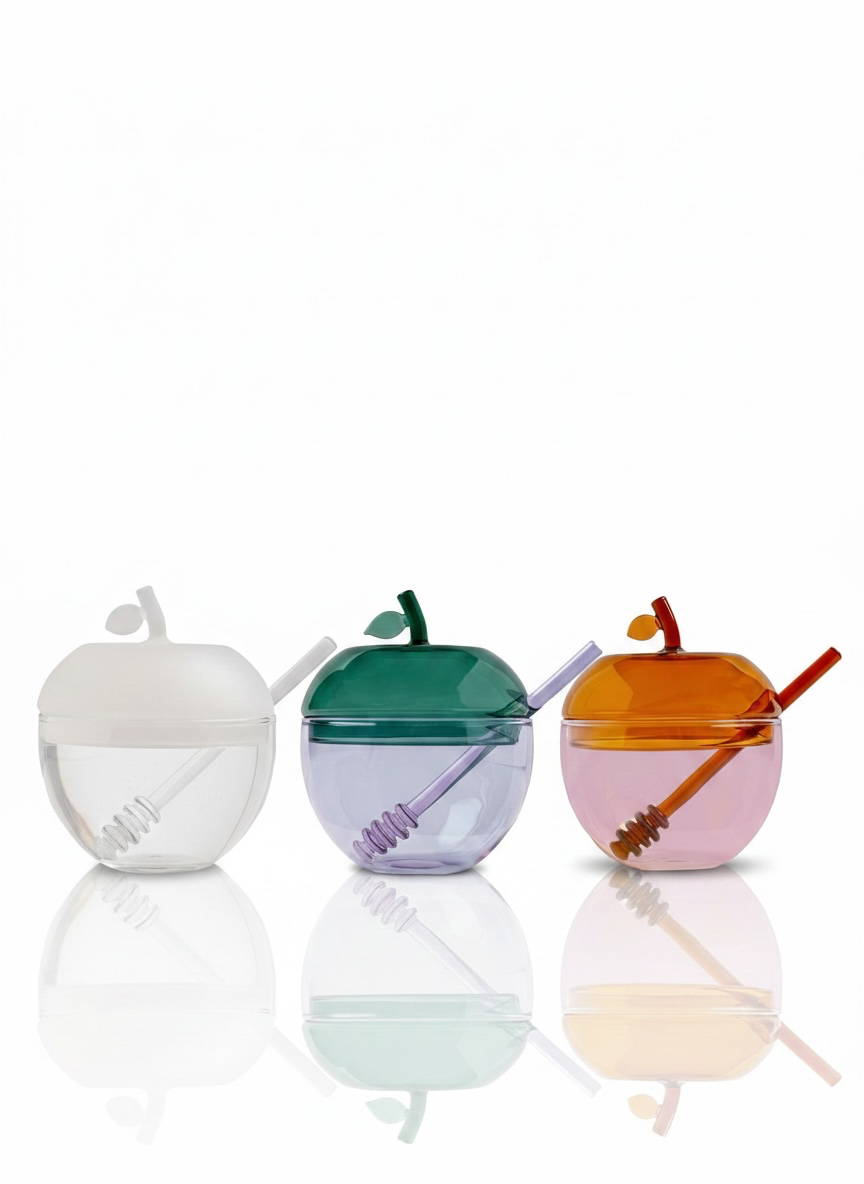 Frosted & Clear Large Honey Dish