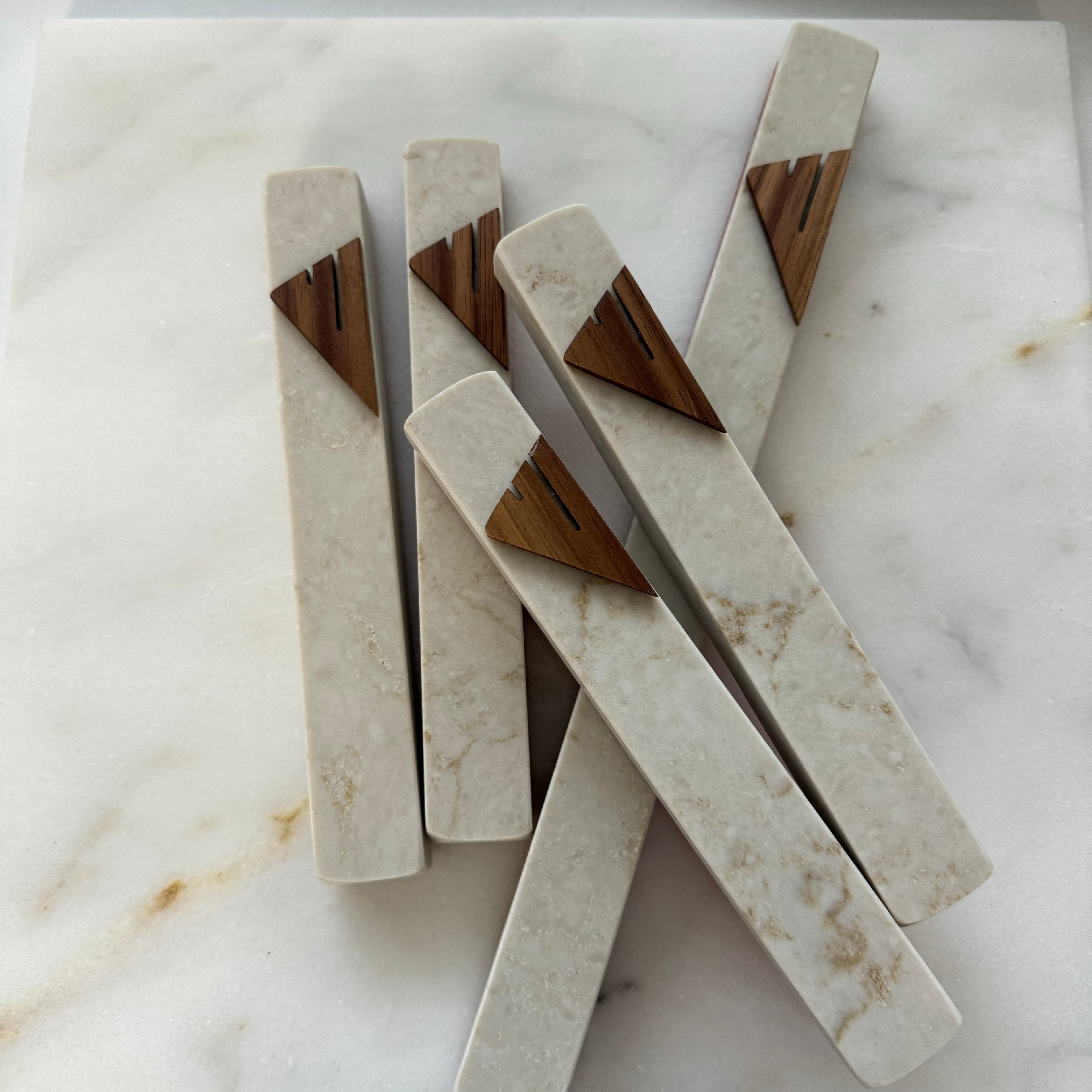 Soft Tan Mezuzah | Walnut Shin