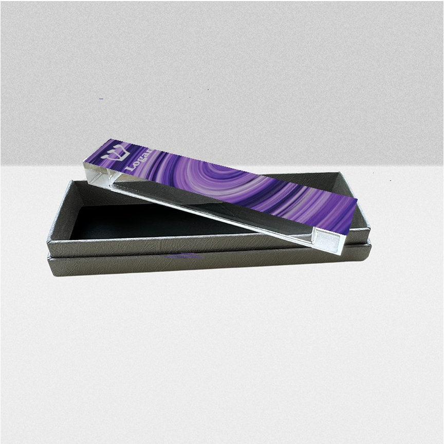 Personalized Mezuzah - Purple Pattern