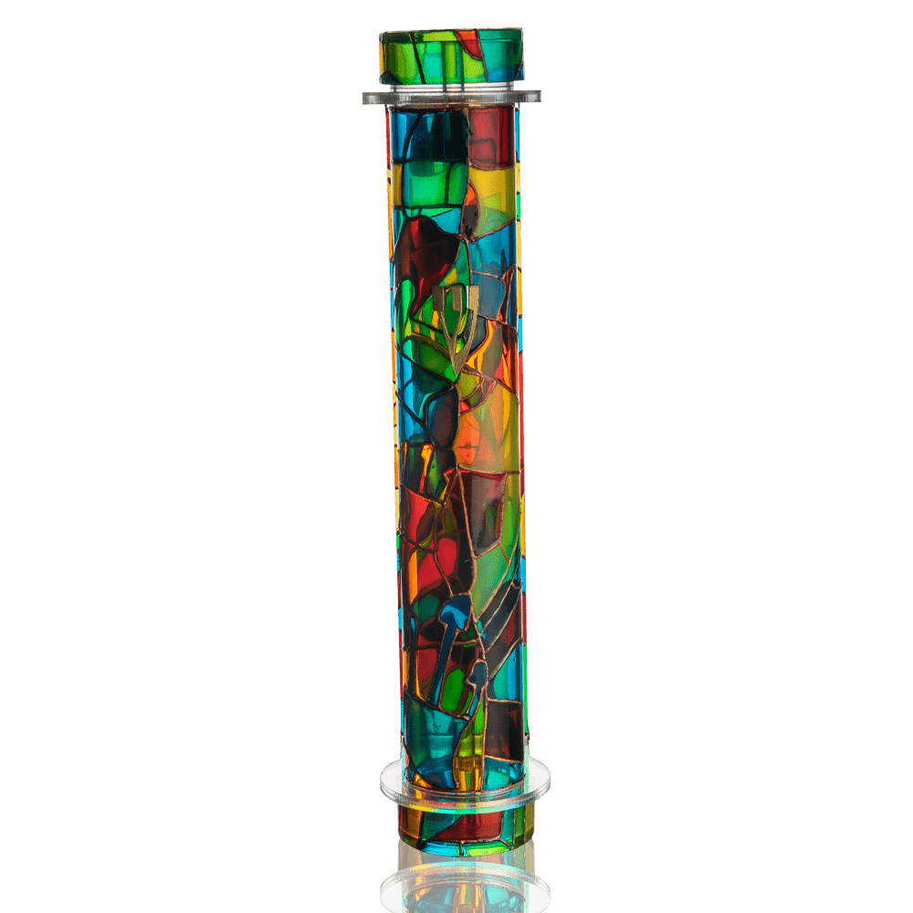 Mezuzah "Alef Bet" Glass Case