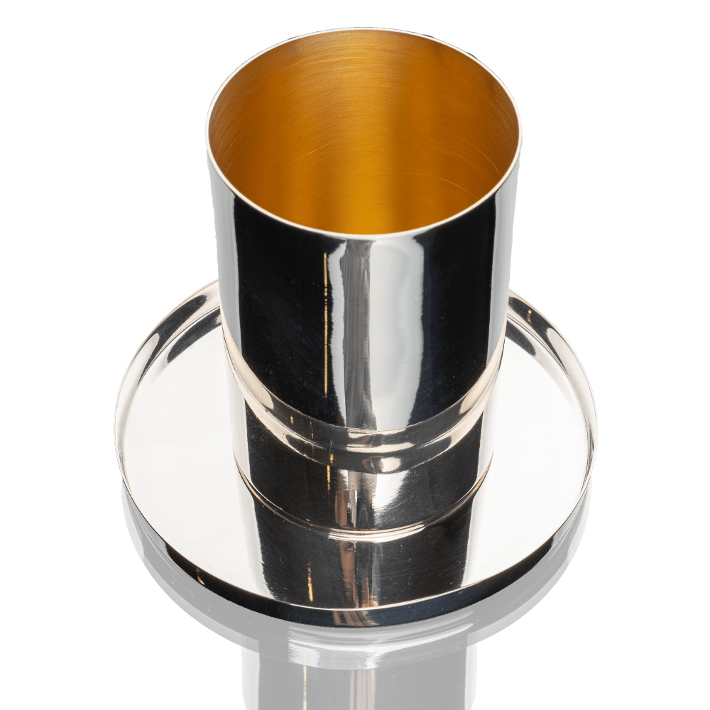 Kiddush Cup & Saucer — Pure Silver