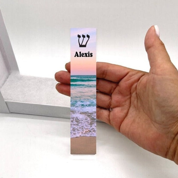 Personalized Mezuzah - Beach Scene - With or without name