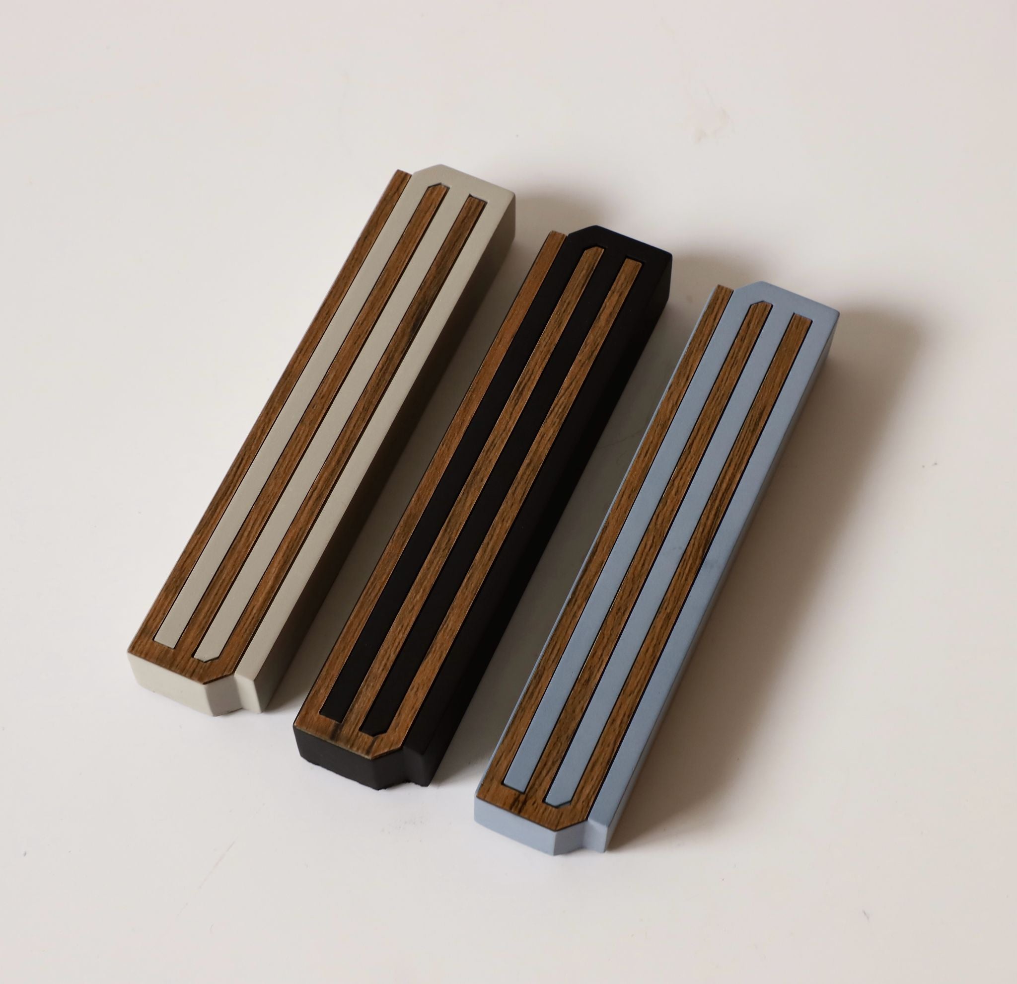 Light Grey CONCRETE AND Brass MEZUZAH- LONG SHIN