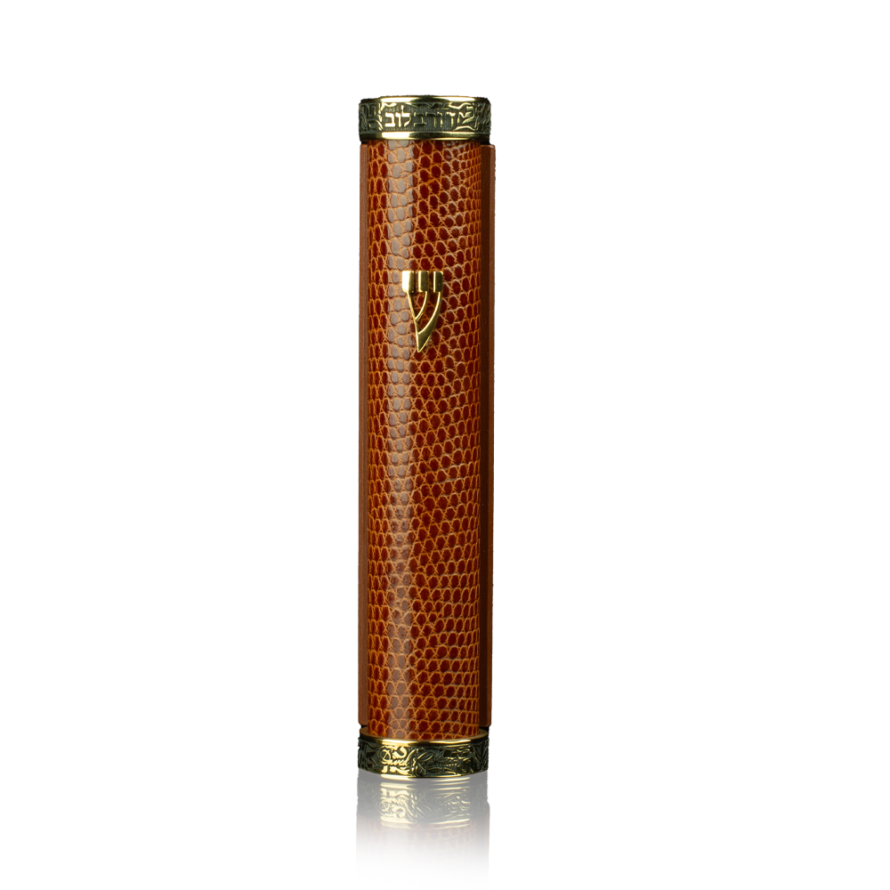 Case for Mezuzah "Tzfat" made of iguana skin