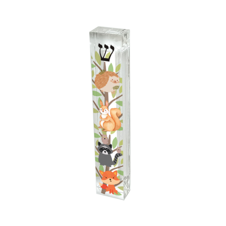 Woodland Animals Mezuzah - with or without name