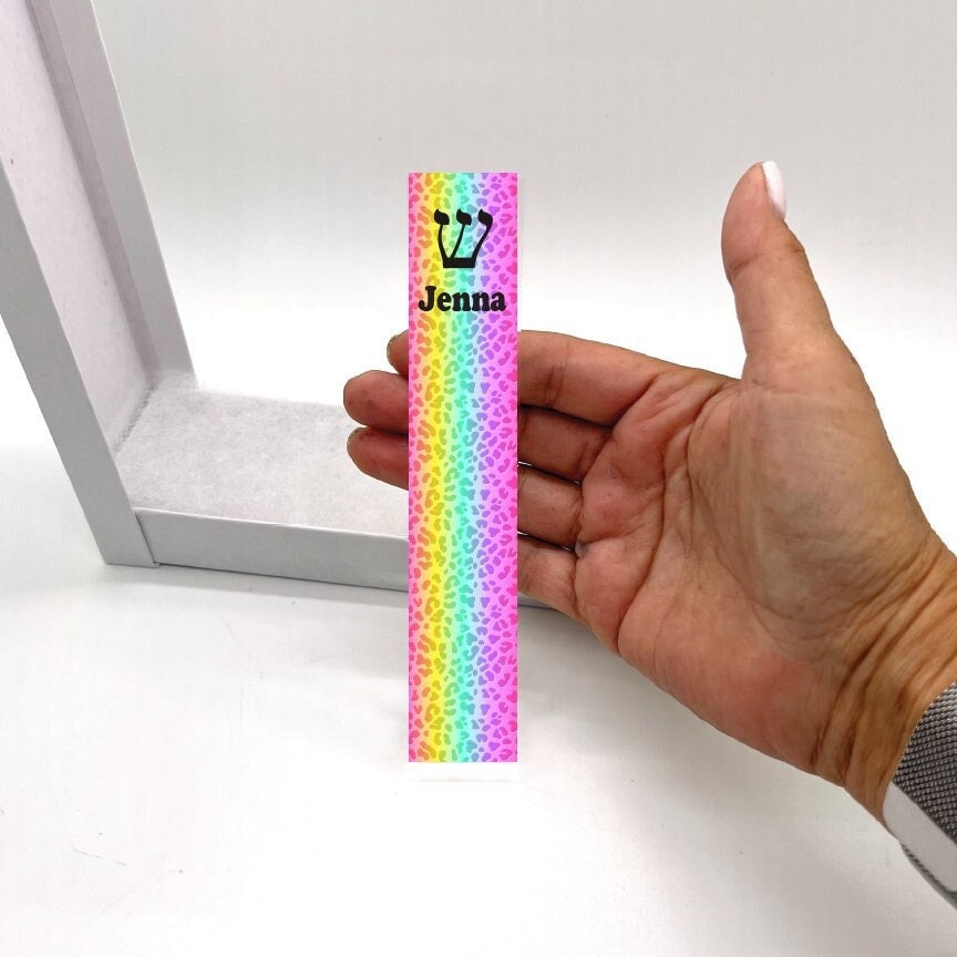 Mezuzah - Colorful Leopard Pattern - Acrylic Mezuzah