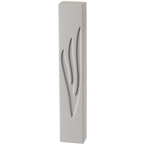 Mezuzah Gray Square Debossed Shin