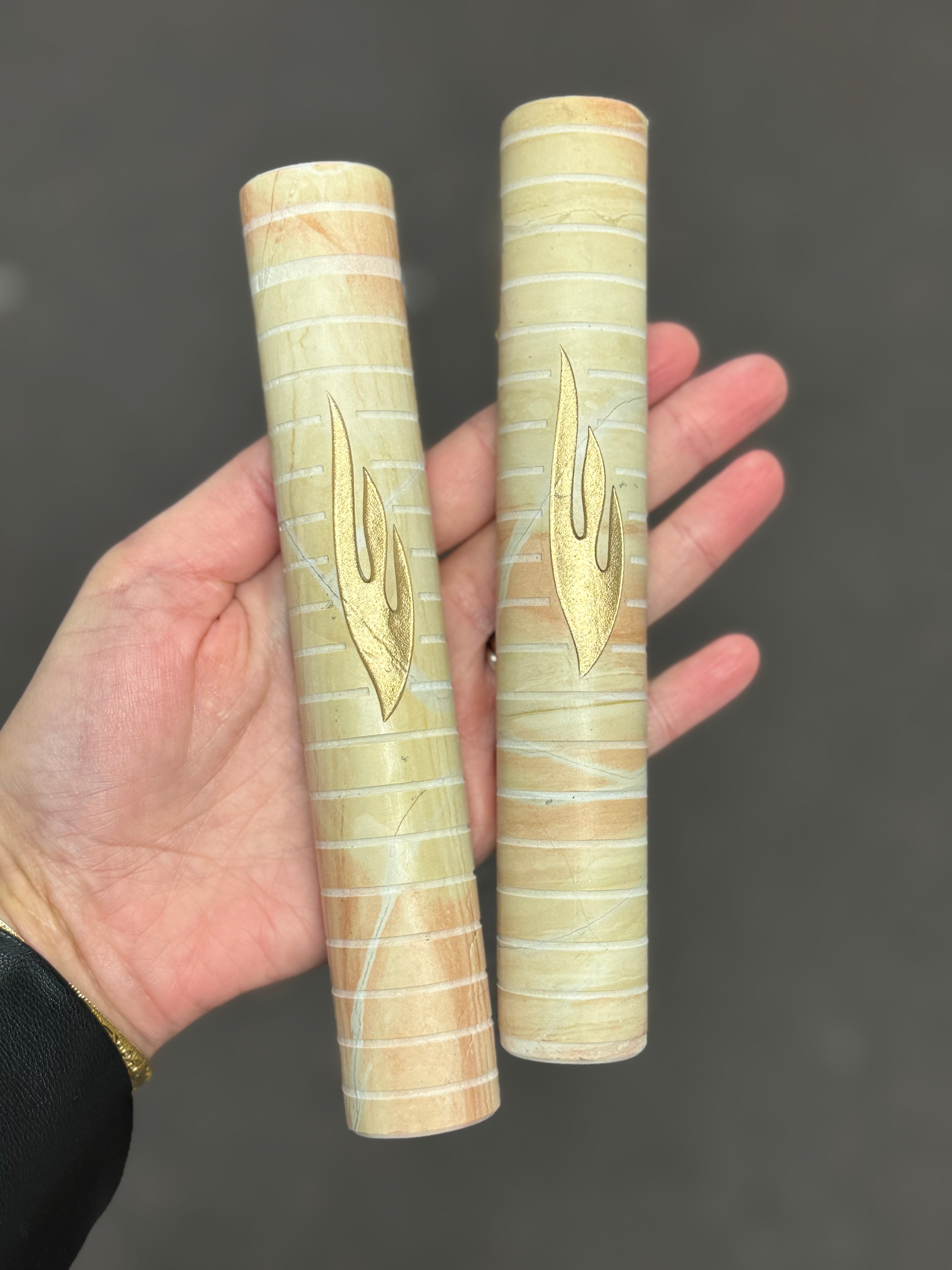 Natural Beige Jerusalem Stone Mezuzah