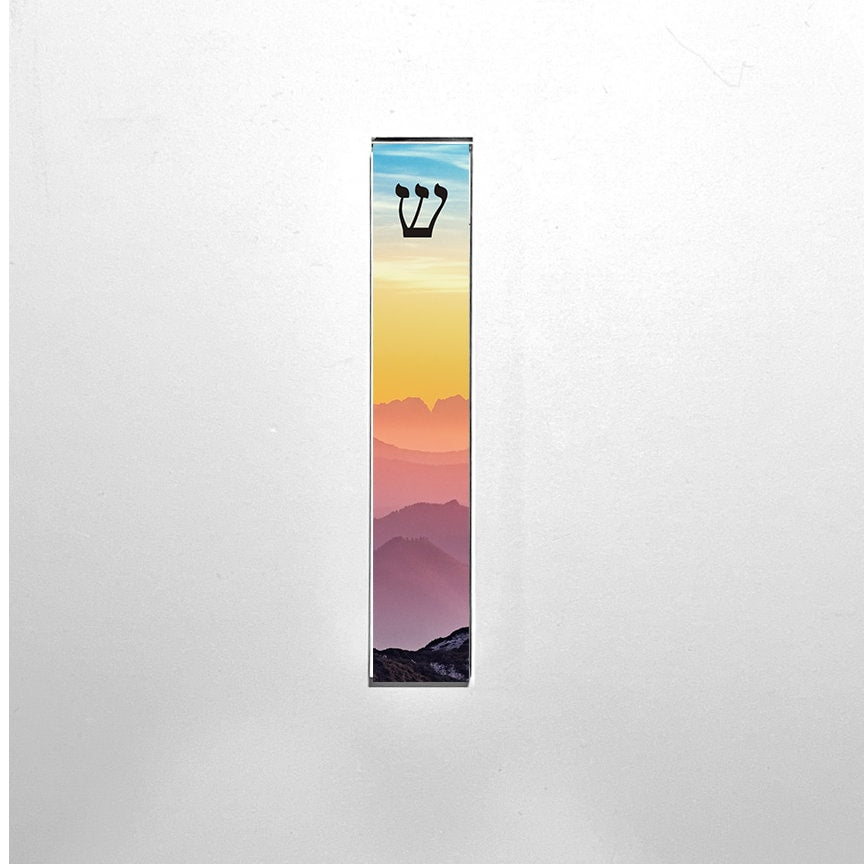 Mezuzah - Mountains at Sunset - Acrylic Mezuzah