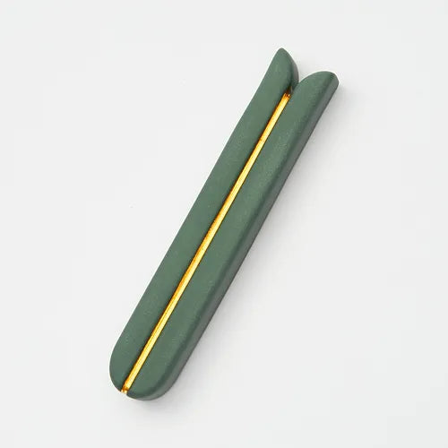 Golan Green & Gold Tulip Mezuzah
