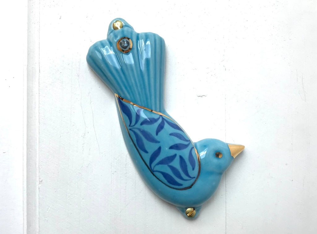 Porcelain Blue Mezuzah