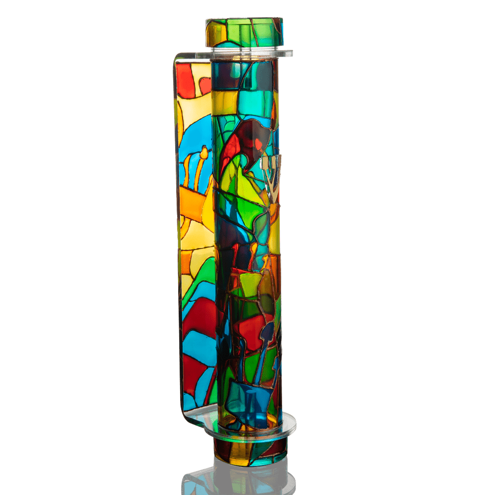 Mezuzah "Alef Bet" Glass Case