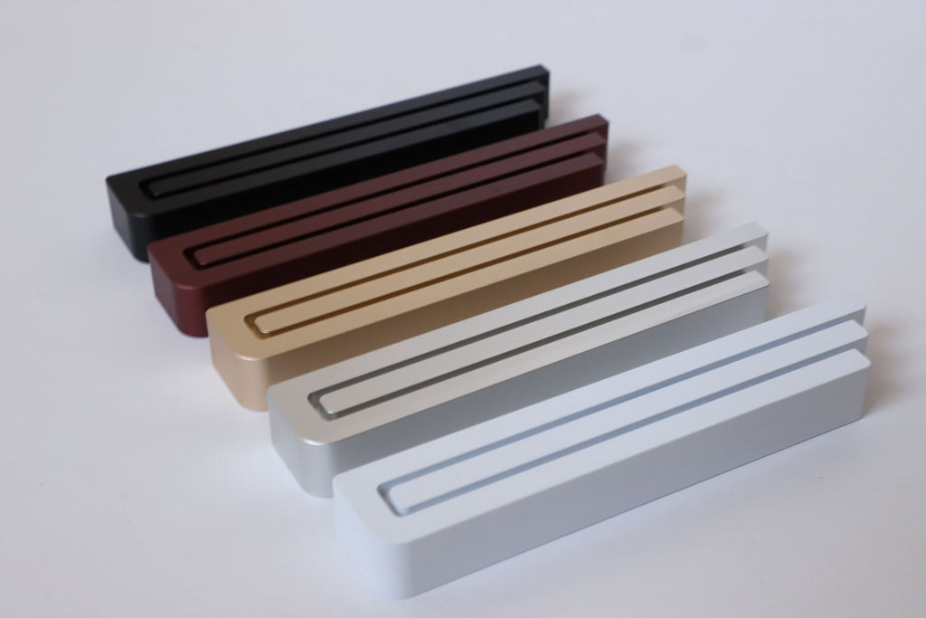 David Terracotta Lines Aluminum Mezuzah