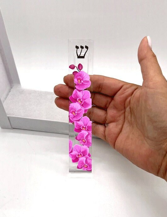 Mezuzah - Orchids Mezuzah - With or without name