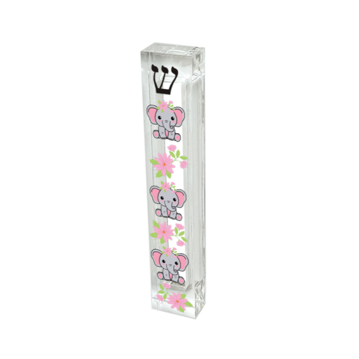 Mezuzah - Pink Elephant Mezuzah - with or without name