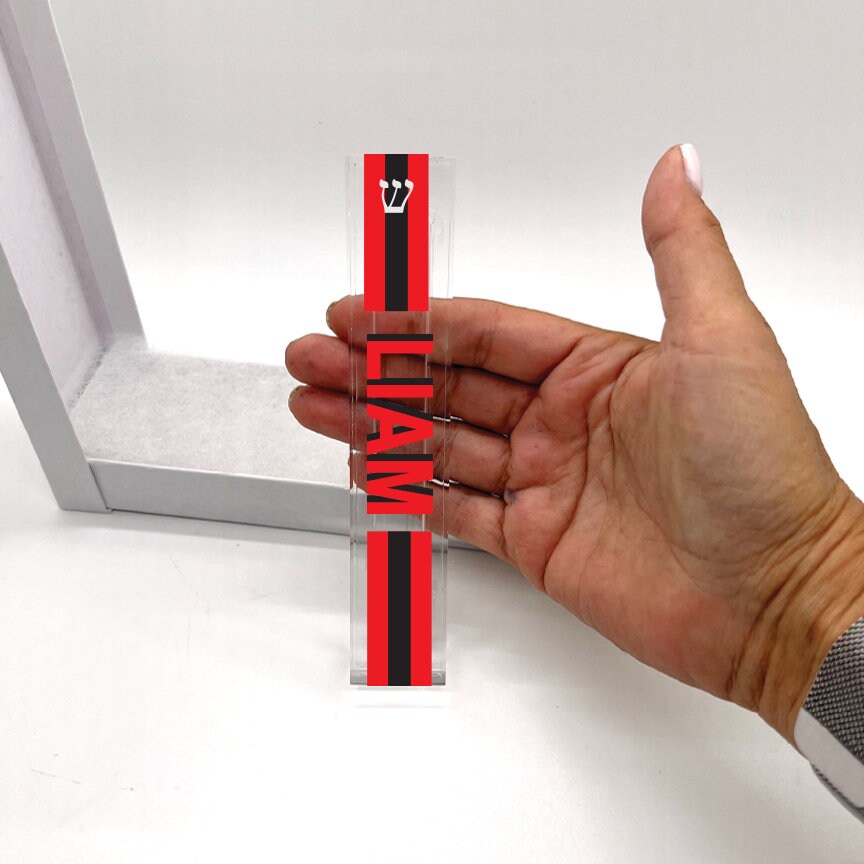 Custom Mezuzah - Personalized Name mezuzah with your choice of colors, favorite team colors