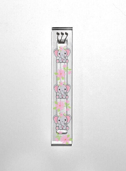 Mezuzah - Pink Elephant Mezuzah - with or without name