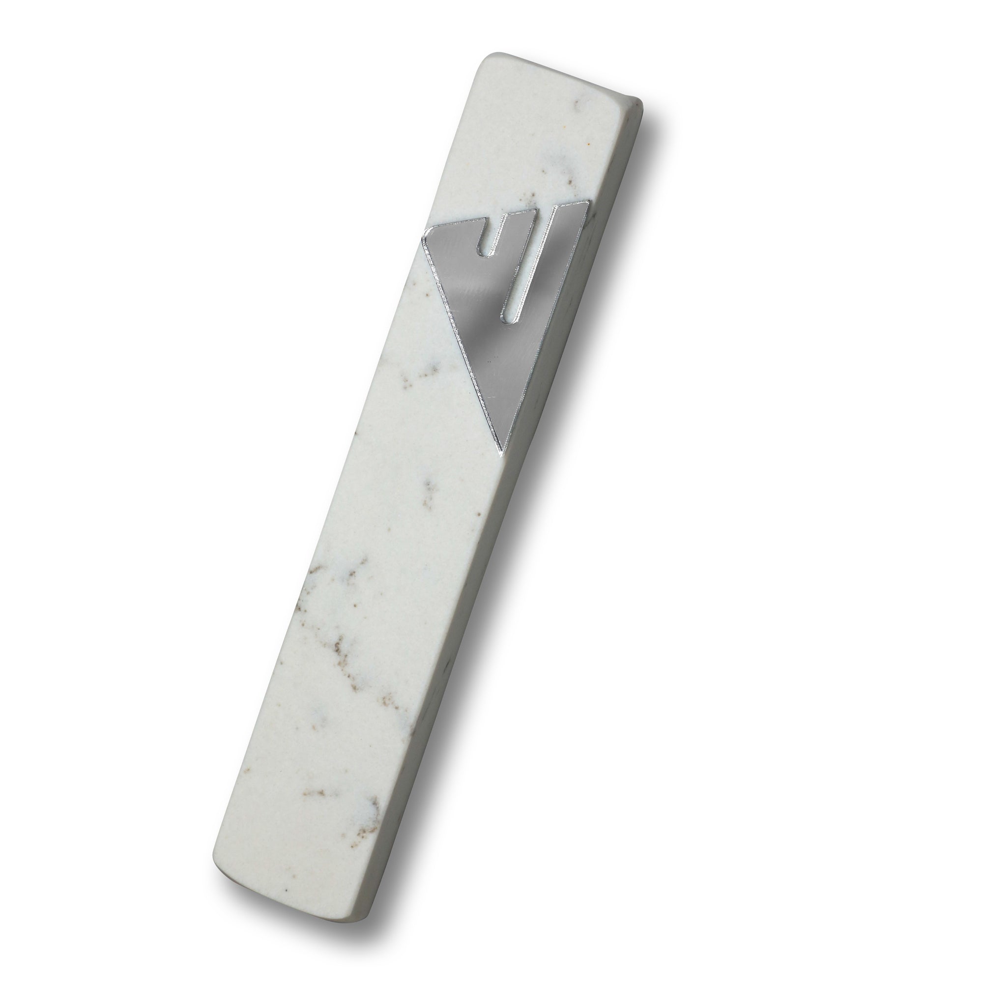 Carrara Mezuzah | Mirror Silver Shin