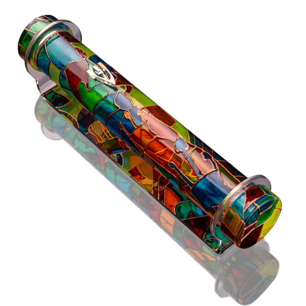 Mezuzah "Alef Bet" Glass Case