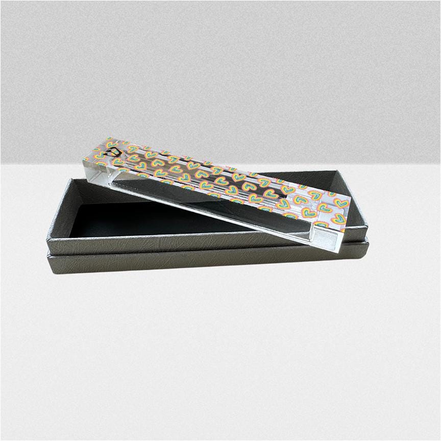 Heart Mezuzah - With or without name - Rainbow Hearts