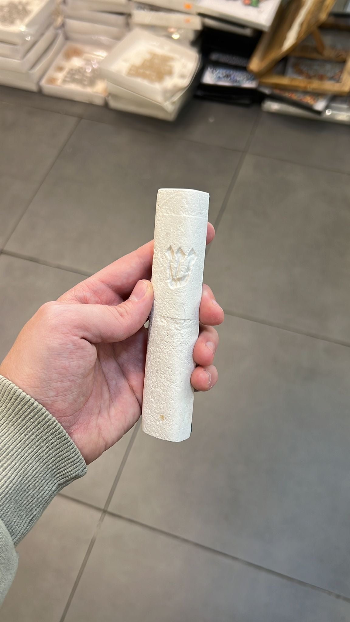 Jerusalem Stone Mezuzah – Honed, Side Shin