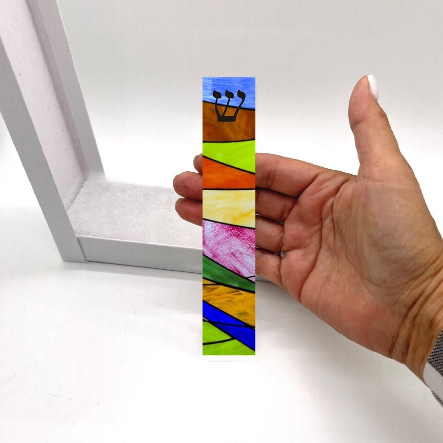 Mezuzah - Colorful Stained Glass Look Mezuzah - Acrylic Mezuzah