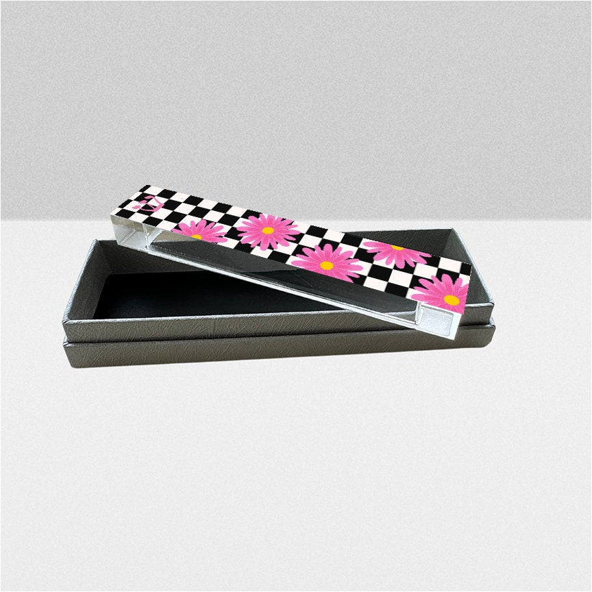 Mezuzah - Daisy Checkerboard Mezuzah - With or without name