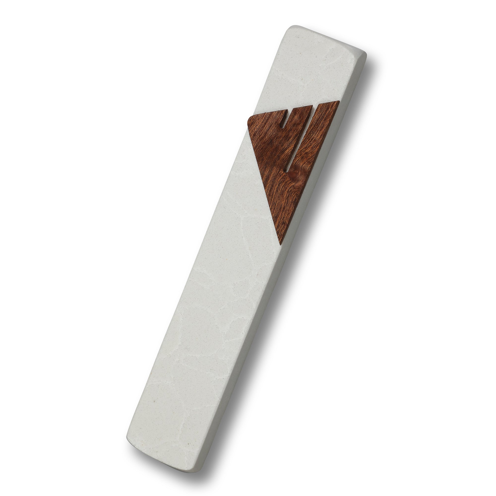 Cream White Mezuzah | Wood Shin
