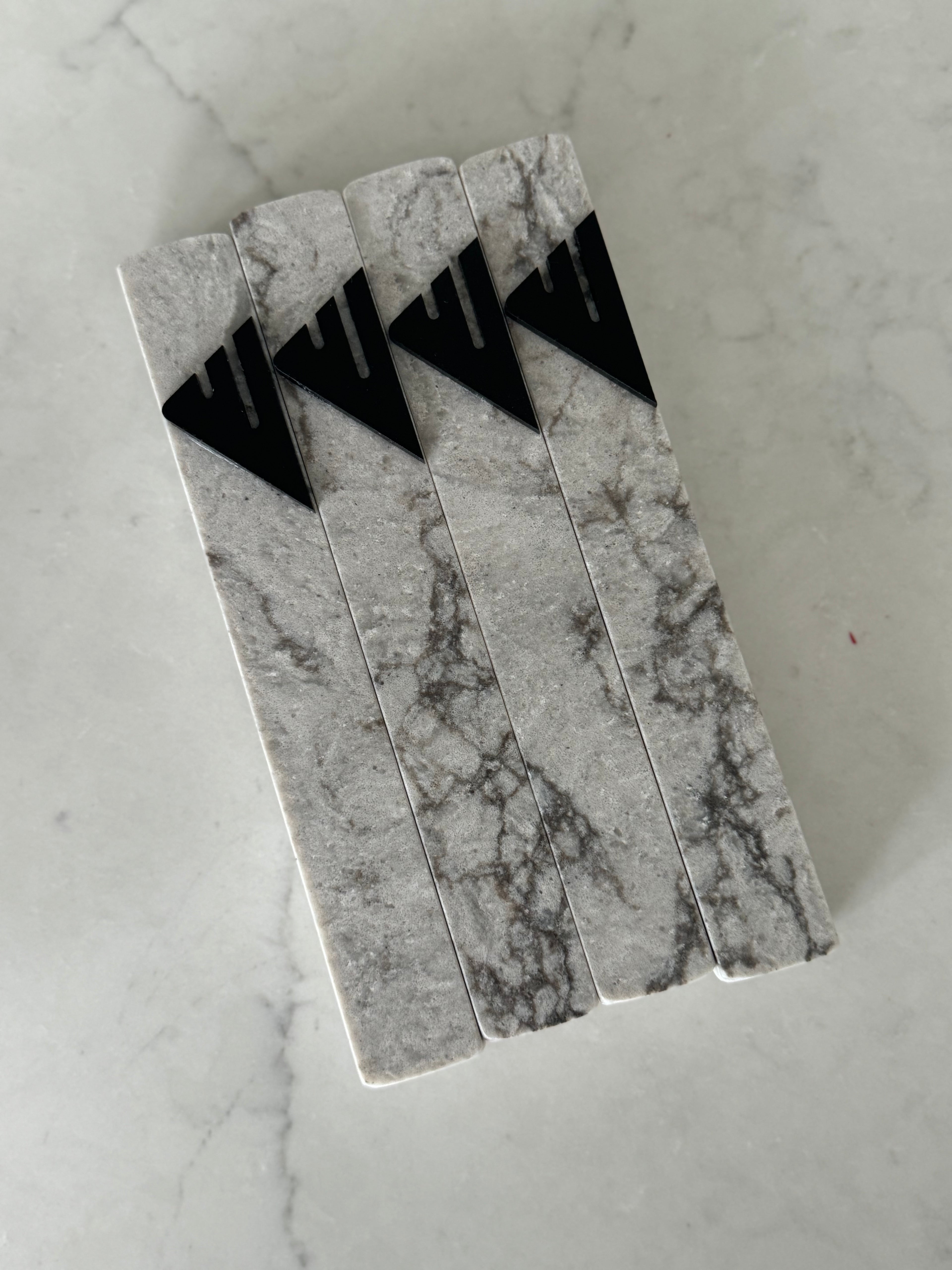 Light Stormy Mezuzah | Black Shin