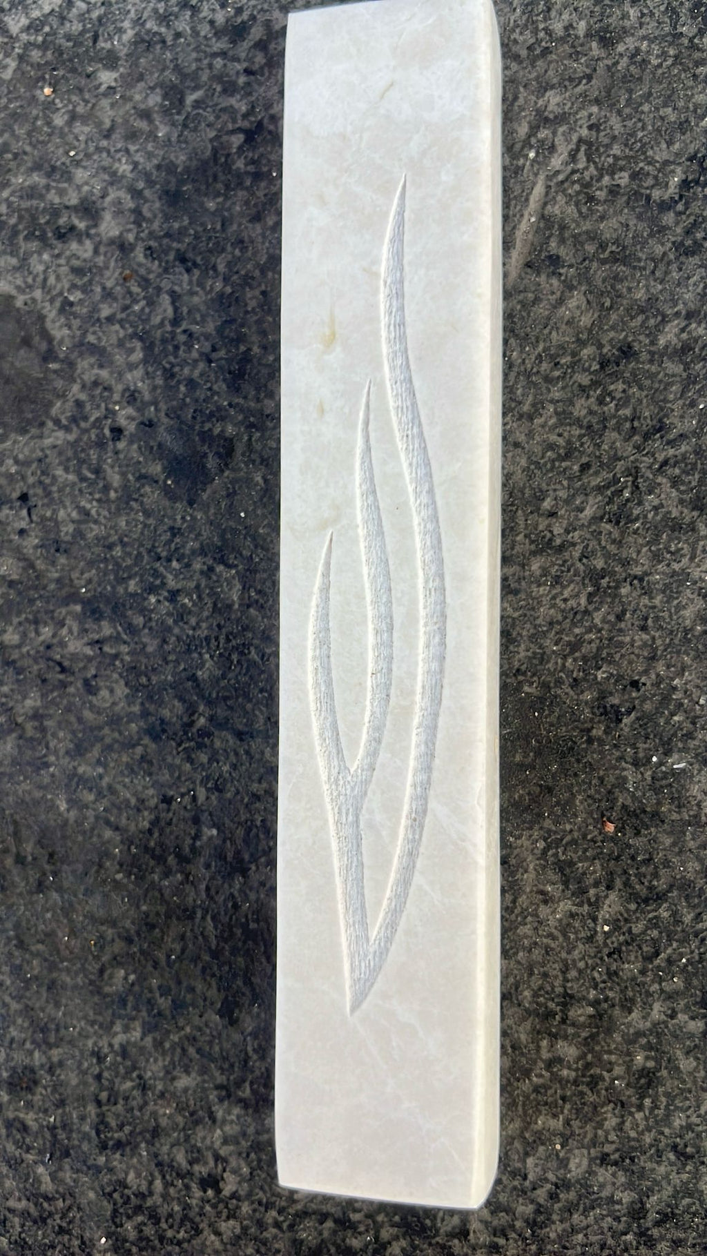Jerusalem Stone Mezuzah – Engraved Stone Built Fire Shin