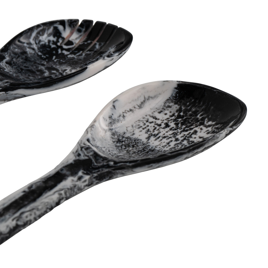 Radiant Resin Salad Servers Black & White