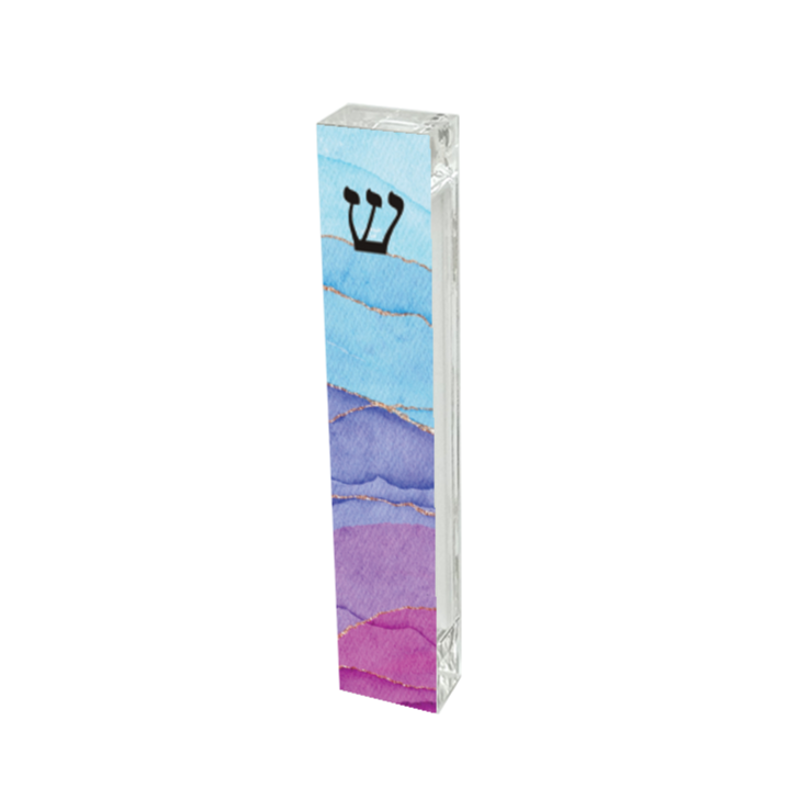 Watercolor Look Personalized Mezuzah - With or without name