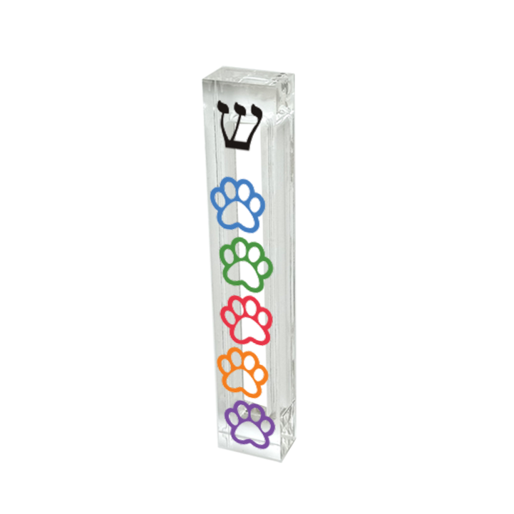 Paw Print Mezuzah - Acrylic Mezuzah