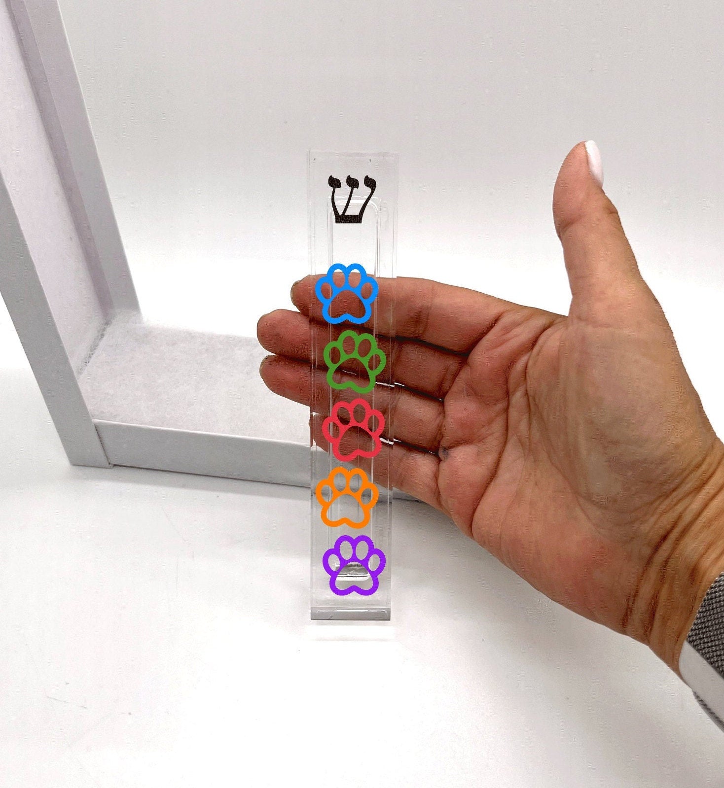 Paw Print Mezuzah - Acrylic Mezuzah