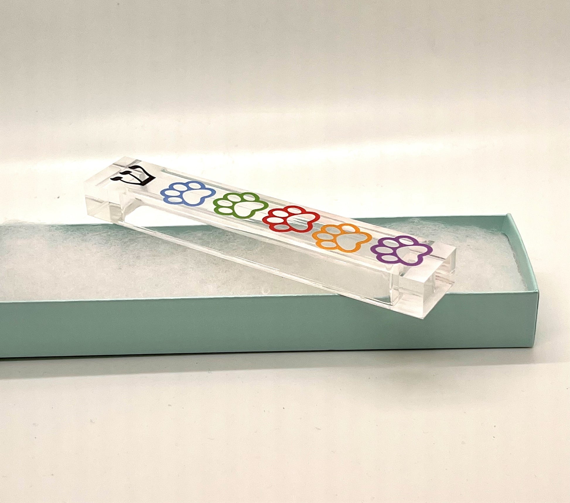 Paw Print Mezuzah - Acrylic Mezuzah