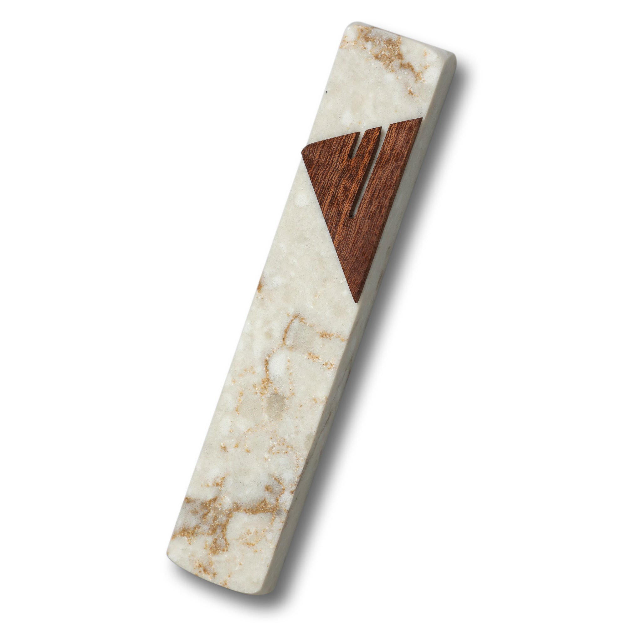 Soft Tan Mezuzah | Mahogany Shin