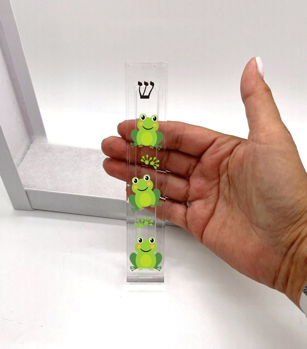 Frog Mezuzah - Acrylic Mezuzah - with or without name
