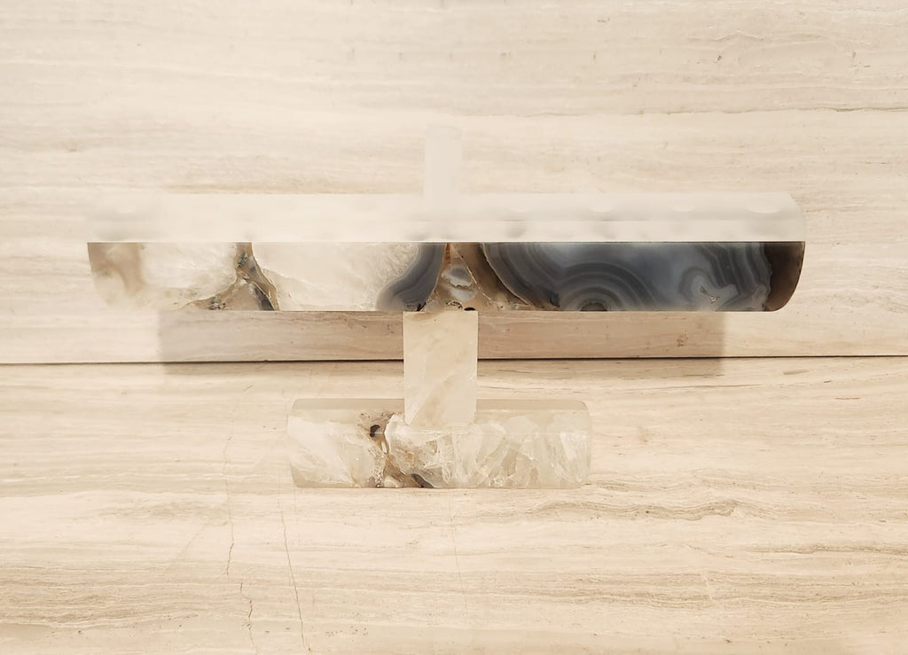 Agate + Lucite Menorah Tall