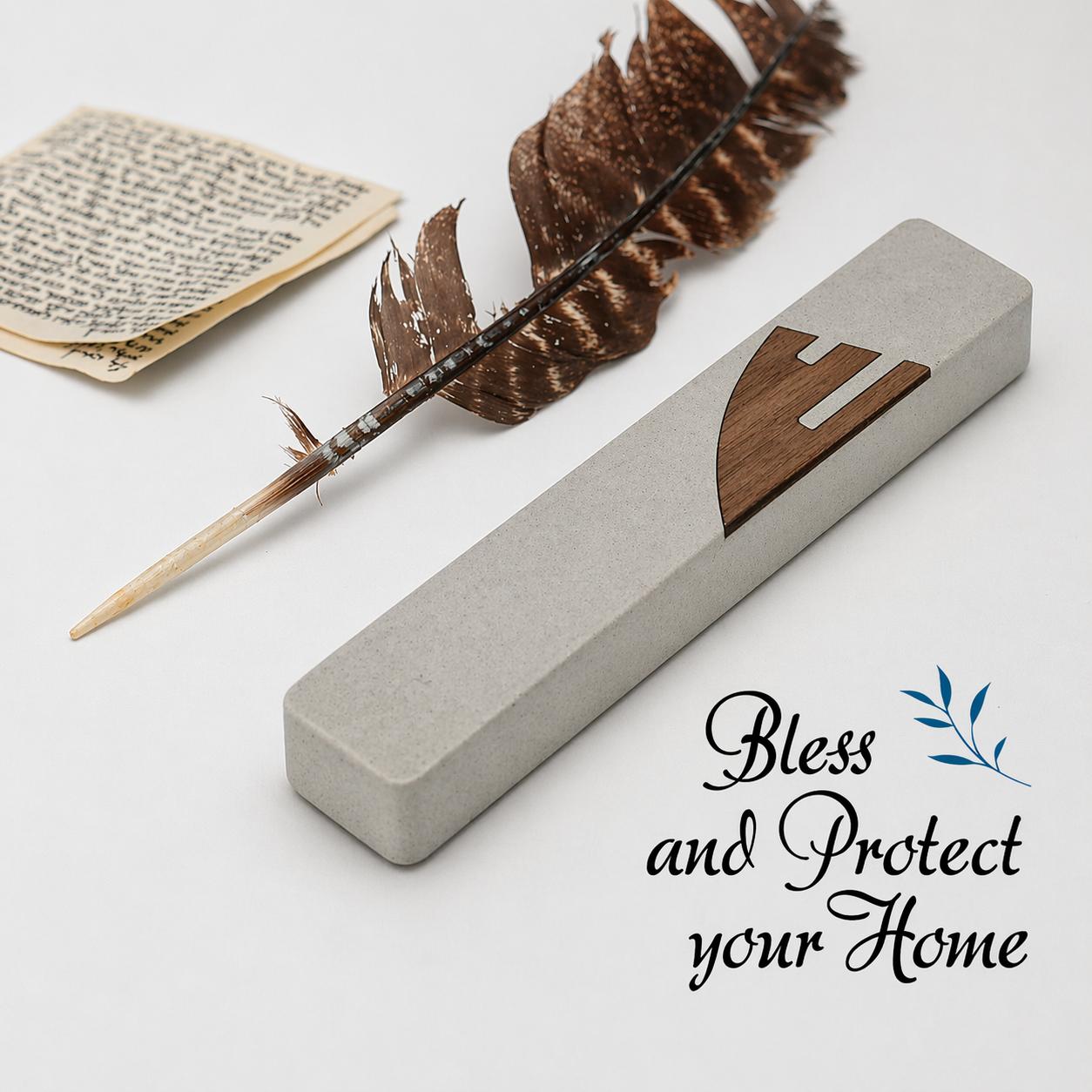 Concrete Mezuzah | Walnut Shin