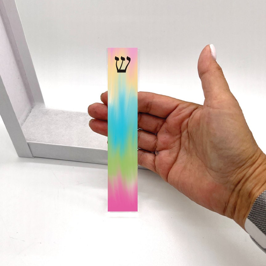 Tie Dye Look Mezuzah - with or without name