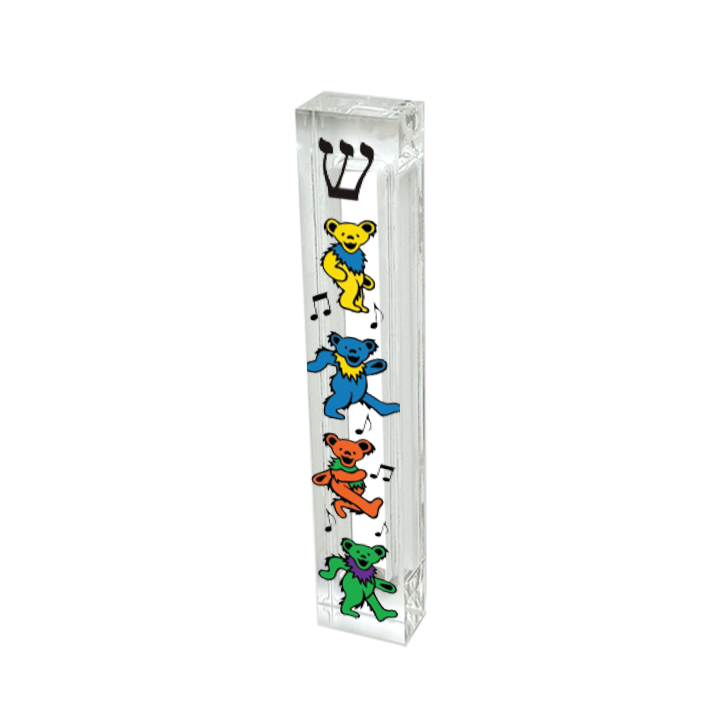 Dancing Bears Mezuzah - Acrylic Mezuzah