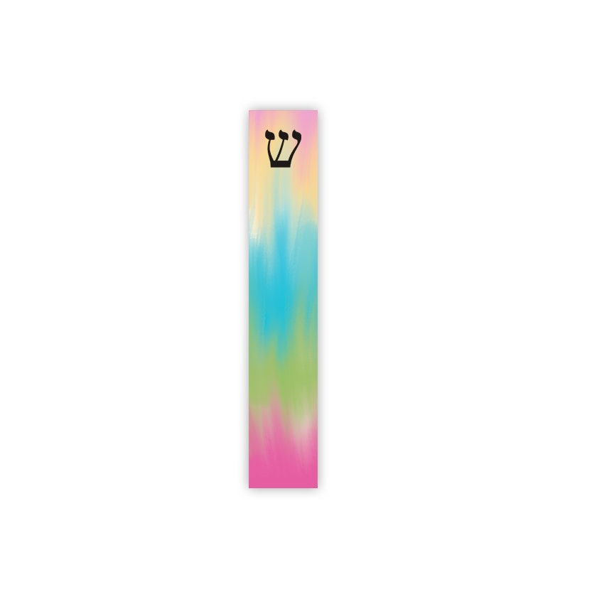 Tie Dye Look Mezuzah - with or without name