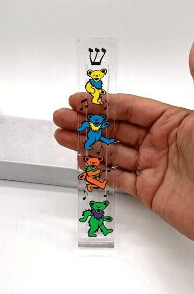 Dancing Bears Mezuzah - Acrylic Mezuzah