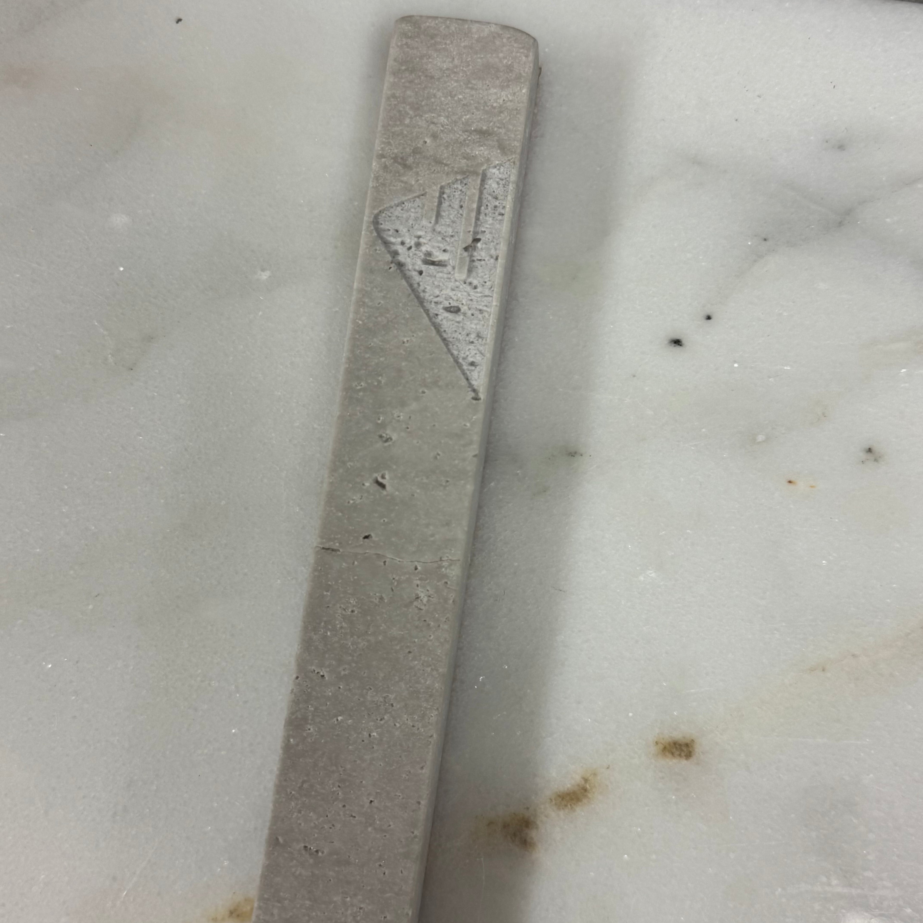 Grey Travertine | engraved shin
